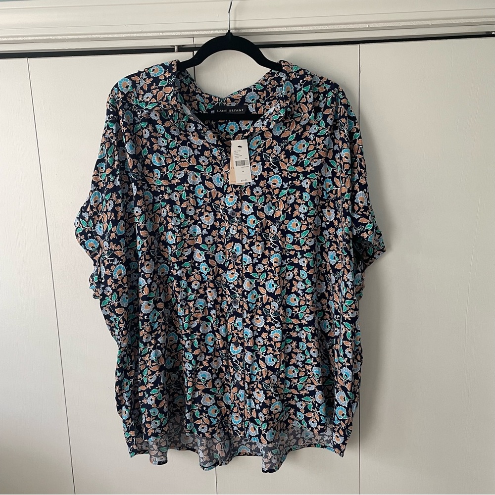 Lane Bryant Floral Print Blouse Size 18 NWT